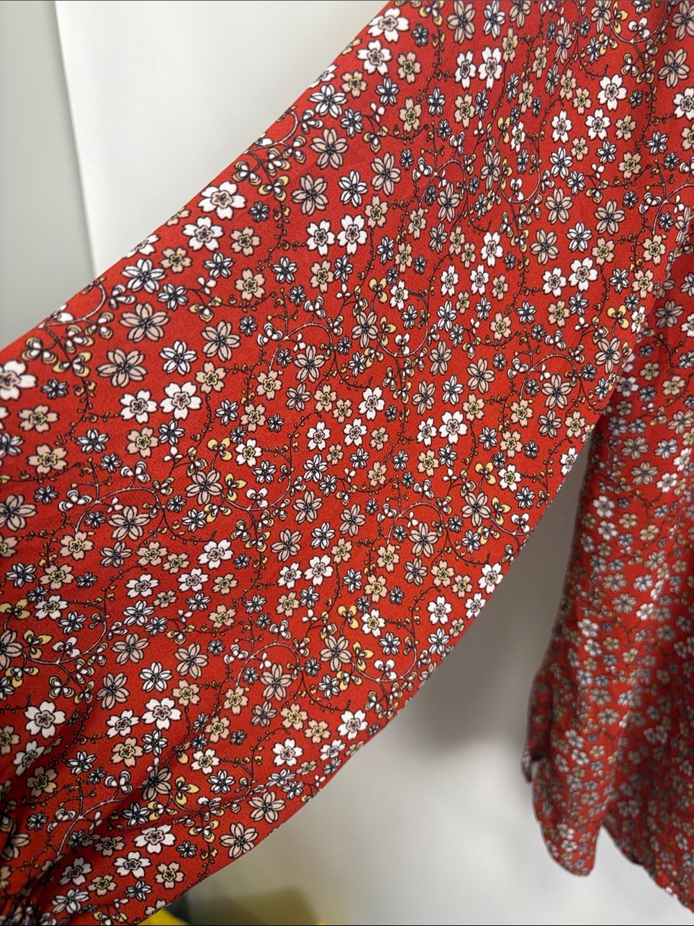 Max Studio Rust-Red Floral Button Front Blouse - Picture 4 of 12